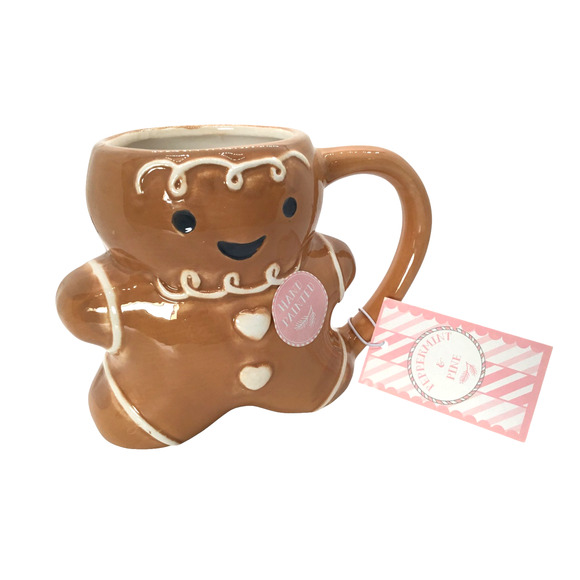 New Peppermint & Pine Gingerbread Man Feative Mug Christmas Holiday Ceramic 14oz - Picture 1 of 16